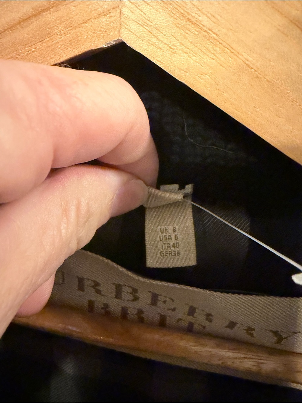 Burberry Black Wool-Blend Trench Coat with Knit Shawl Collar - Picture 2 of 8